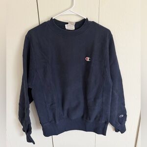 Champion Men's Navy Crewneck Sweater, Size Small
